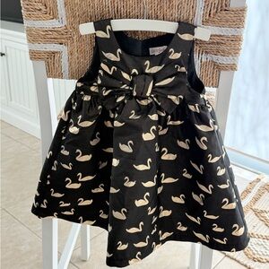 Cat & Jack Black Dress with Swan Pattern